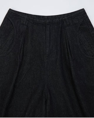 ADER ERROR-PLEATED DENIM SHORTS-BO01SSJE0201BK