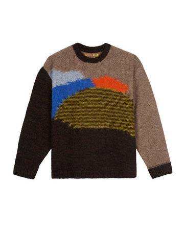 BRAIN DEAD-BOXY KNIT SWEATER - BROWN