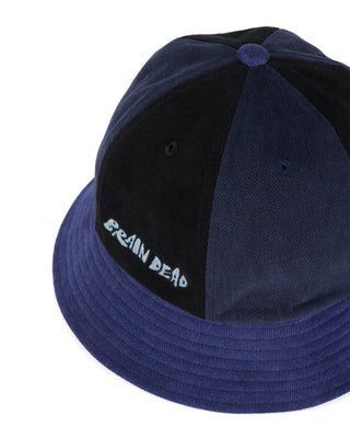 BRAIN DEAD-BRUSHED TWILL PANELLED BELL HAT - NAVY MULTI