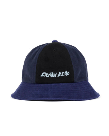 BRAIN DEAD-BRUSHED TWILL PANELLED BELL HAT - NAVY MULTI