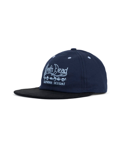 BRAIN DEAD-CALIFORNIA DESIGNS LONG BRIM HAT - NAVY