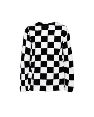 CDG BLACK-CHECKERED WOOL BLEND SWEATER-1N-N005-052-1