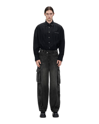 FENG CHEN WANG-PLEATED CARGO TROUSERS-FUF18TR19