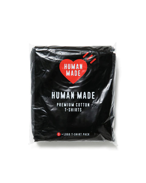 HUMAN MADE-3 PACK T-SHIRT SET BLACK-HM26CS001