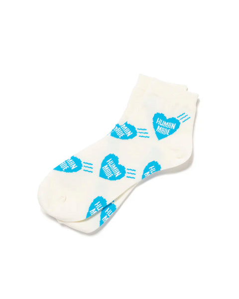 HUMAN MADE-HEART SHORT SOCKS-BLUE-HM29GD058