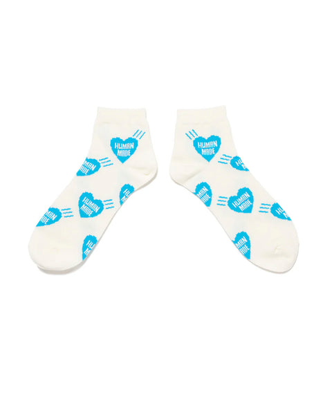 HUMAN MADE-HEART SHORT SOCKS-BLUE-HM29GD058