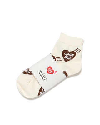 HUMAN MADE-HEART SHORT SOCKS-BROWN-HM28GD063