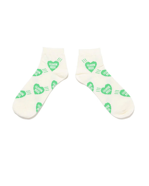 HUMAN MADE-HEART SHORT SOCKS-GREEN-HM29GD058