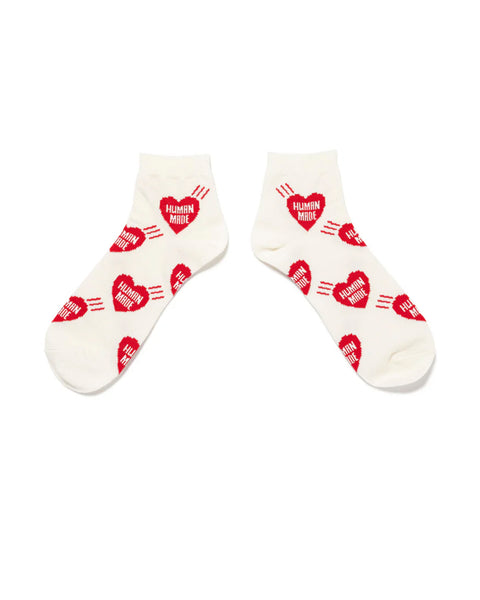 HUMAN MADE-HEART SHORT SOCKS-RED-HM29GD058