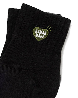 HUMAN MADE-PILE SHORT SOCKS-BLACK-HM29GD061