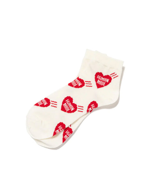 HUMAN MADE-HEART SHORT SOCKS-RED-HM29GD058