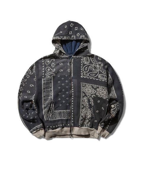 KAPITAL-FLEECE BANDANA RINT BIVOUAC HOODED JACKET-EK1321LCA