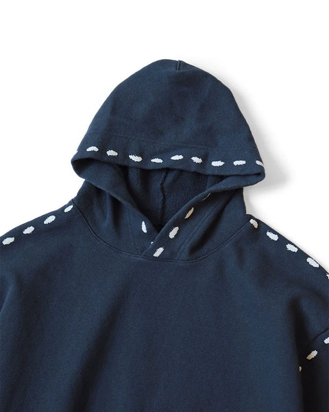 KAPITAL-FLEECE MARIONETTE HOOD SWEATSHIRT-NAVY-EK-1677LC