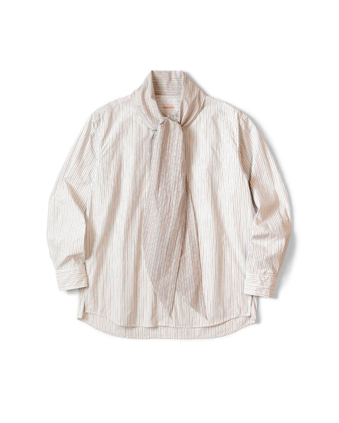 KAPITAL-STRIPE BOWTIE PUB SHIRT-EK1488LSA