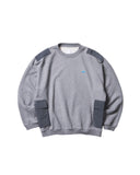 LIBERAIDERS-QUILTED POCKET CREWNECK-GRAY