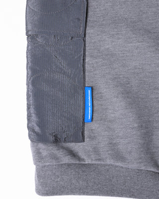 LIBERAIDERS-QUILTED POCKET CREWNECK-GRAY