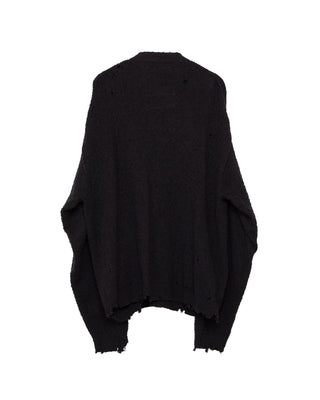 MAISON MIHARA YASUHIRO-DISTRESSED KNIT CARDIGAN