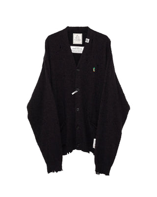 MAISON MIHARA YASUHIRO-DISTRESSED KNIT CARDIGAN