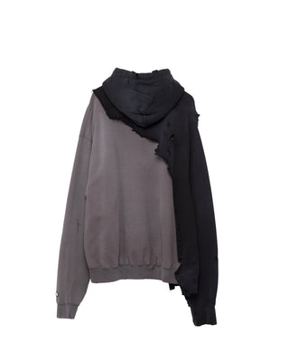 MAISON MIHARA YASUHIRO-LAYERED HOODIE BLACK-A13HD581