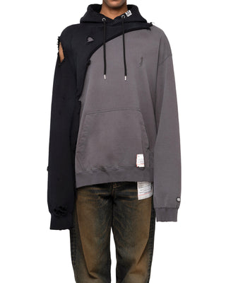 MAISON MIHARA YASUHIRO-LAYERED HOODIE BLACK-A13HD581