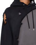 MAISON MIHARA YASUHIRO-LAYERED HOODIE BLACK-A13HD581