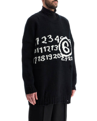 MM6-MAISON MARGIELA-NUMBERS MOTIF SWEATER-M13074 001J