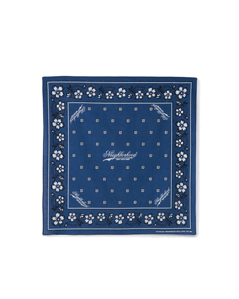 NEIGHBORHOOD-FLOWER BANDANA-NAVY-241BXNH-AC01