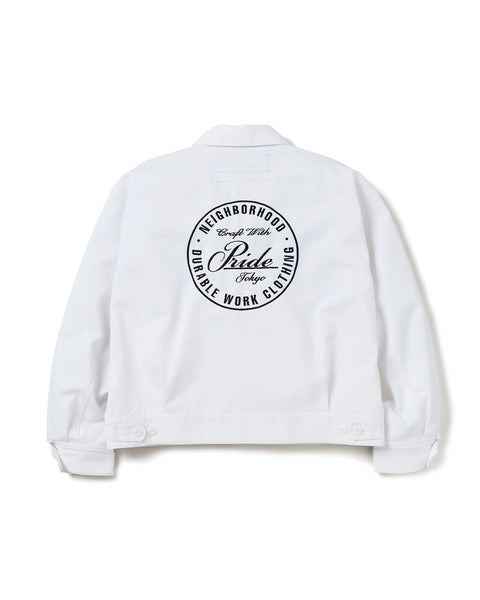 NEIGHBORHOOD-NH X DICKIES . ZIP WORK JACKET-WHITE-242VFDKN-JKM01