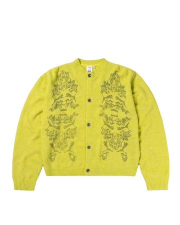 PUMA-ARIES PRINTED CARDIGAN-LIME SHEEN-627978-38